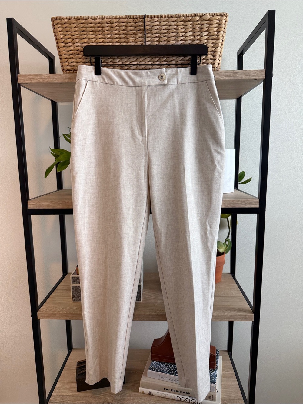 NWT Jone's & Co New York Mid-Rise Slim Leg Heathered Woven Career Dress Pant, 8